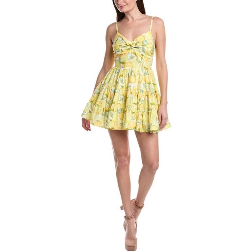 NWT Avec Les Filles Lemon Print Fit and Flare Dress